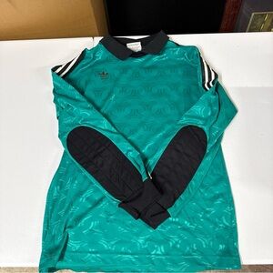 Adidas Black and Teal vintage goalkeeper shirt